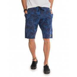 Bermuda Moletom Atacado Estampada Masculina Revanche Springs Azul Frente