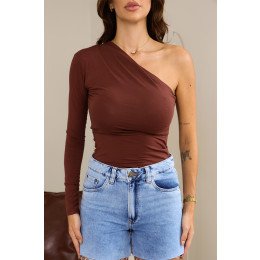 Blusa Manga Longa Ombro Só Atacado Feminino Revanche Arícia Preto