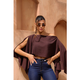 Blusa Ampla Manga Flutuante Atacado Feminina Revanche Alisca Preto