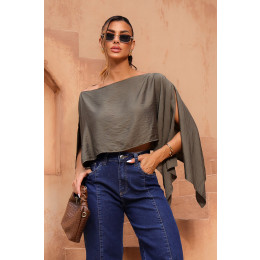 Blusa Ampla Manga Flutuante Atacado Feminina Revanche Alisca Preto