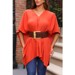 Blusa Ampla Manga Flutuante Atacado Feminina Revanche Laranda Verde