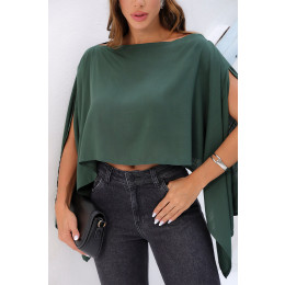 Blusa Ampla Manga Flutuante Atacado Feminina Revanche Laranda Verde