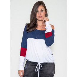 Blusa Atacado Ampla com Recorte Feminina Revanche Iemen Mescla Frente