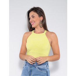 Blusa Atacado Canelada Feminina Revanche Héloise Branco Frente