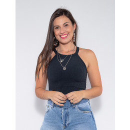 Blusa Atacado Canelada Feminina Revanche Héloise Branco Frente