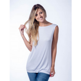 Blusa Atacado com Abertura nas Costas Feminina Revanche Proença Branca Padrão Frente