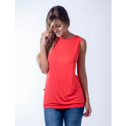 Blusa Atacado com Abertura nas Costas Feminina Revanche Proença Coral Frente