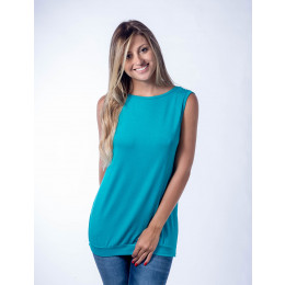 Blusa Atacado com Abertura nas Costas Feminina Revanche Proença Branca Padrão Frente