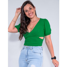 Blusa Atacado Cropped Feminina Revanche Luiza Pink Frente