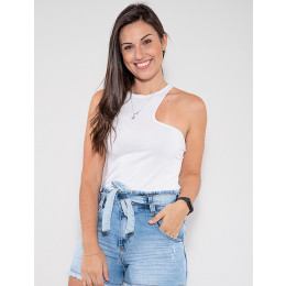 Blusa Atacado Irregular Feminina Revanche Esperanza Preto Frente