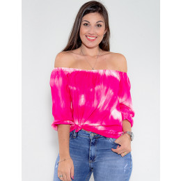 Blusa Atacado Tie Dye Feminina Revanche Bielorrússia Azul Frente