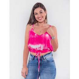 Blusa Cropped Atacado Tie Dye Feminina Revanche São Jorge Preto Frente