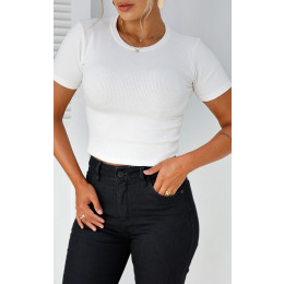 Blusa Cropped Canelado Atacado Feminina Revanche Gibara Preto