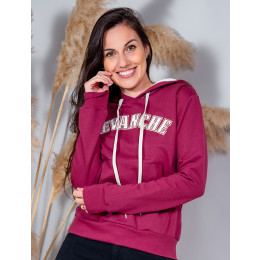 Blusa Moletom Canguru Com Bordado Atacado Feminina Revanche Daphne Mescla Claro