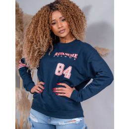 Blusa Moletom Oversized Com Estampa Atacado Feminina Revanche Courtney Preto