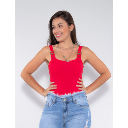 Body Atacado Fivela Feminino Revanche Laure Branco Frente