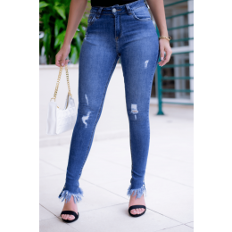 Calça Jeans Cigarrete com Ilhós Atacado Feminina Revanche Yuki