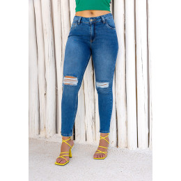 Calça Jeans Fit Destroyed Atacado Feminina Revanche Santarem