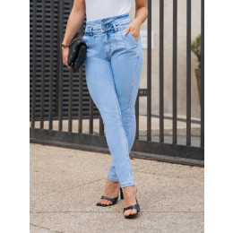 Calça Jeans Skinny Com Cós Duplo e Pregas Atacado Feminina Revanche Abeche