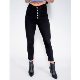 Calça Sarja Atacado Hot Pants Cropped Feminina Revanche Timor Preto Frente