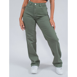Calça Sarja Atacado Wide Leg Feminina Revanche Veridiana Preto Frente