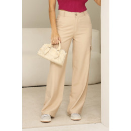 Calça Alfaiataria Bolso Cargo Atacado Feminina Revanche Respecta Vinho