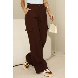 Calça Alfaiataria Bolso Cargo Atacado Feminina Revanche Respecta Vinho