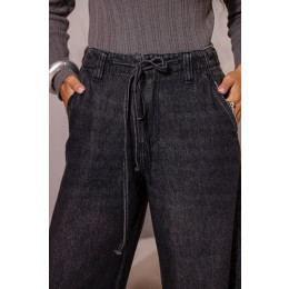 Calça Jeans Wide Leg Com Elastico e Cordão Atacado Feminina Revanche Bergula