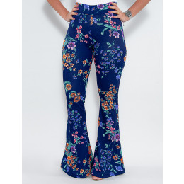 Calça Bailarina Atacado Pantalona Feminina Revanche Usbequistão Azul Marinho Frente