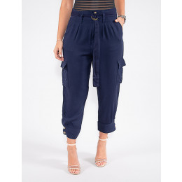 Calça Cargo Atacado Feminina Revanche Maycee Preto Frente
