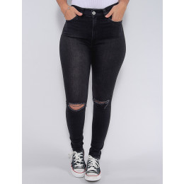 Calça Jeans Atacado Cigarrete Cinta Feminina Revanche Fit Belt 5 Preto Frente