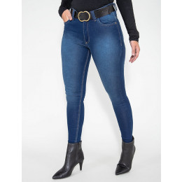 Calça Jeans Atacado Cigarrete Com Cinto Feminino Revanche Jamena Frente