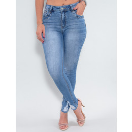 Calça Jeans Atacado Cigarrete Feminina Revanche Brunella Azul Frente