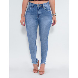 Calça Jeans Atacado Cigarrete Feminina Revanche Cherell Azul Frente