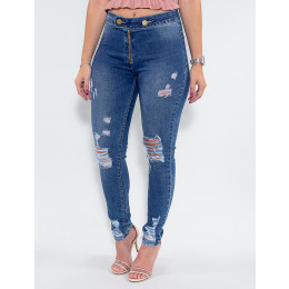 Calça Jeans Atacado Cigarrete Feminina Revanche Clarette Azul Frente