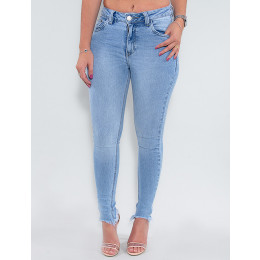 Calça Jeans Atacado Cigarrete Feminina Revanche Demeka Azul Frente