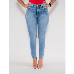 Calça Jeans Atacado Cigarrete Feminina Revanche Floretta Azul Frente