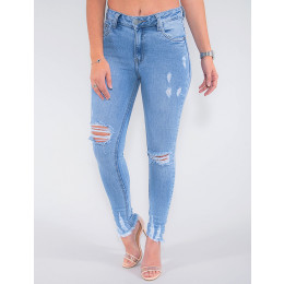 Calça Jeans Atacado Cigarrete Feminina Revanche Montenegro Azul Frente