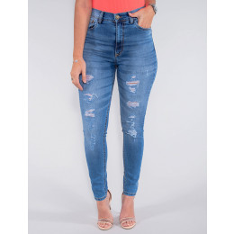 Calça Jeans Atacado Cigarrete Hot Pants Feminina Revanche Luxemburgo Azul Frente