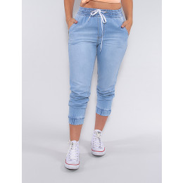 Calça Jeans Atacado com Elástico Feminina Revanche Lotty Azul Frente