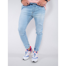 Calça Jeans Atacado com Elástico Masculina Revanche Joell Azul Frente