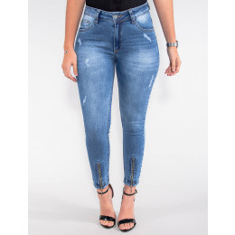 Calça Jeans Atacado Cropped Feminina Revanche China Azul Frente