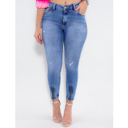 Calça Jeans Atacado Cropped Feminina Revanche São Salvador Azul Frente