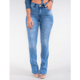 Calça Jeans Atacado Flare Feminina Revanche México Azul Frente