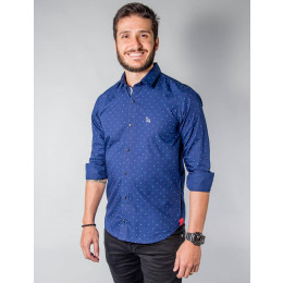 Camisa Atacado Micro Estampas Manga Longa Cadarço na Vista Masculino Revanche Pescara Frente