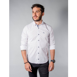 Camisa Atacado Micro Estampas Manga Longa Cadarço na Vista Masculino Revanche Pescara Frente