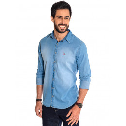 Camisa jeans hotsell masculina sem manga