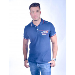 Camisa Polo Atacado com Bordado Masculino Revanche Oslo Azul Marinho Frente