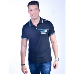 Camisa Polo Atacado com Bordado Masculino Revanche Oslo Azul Marinho Frente