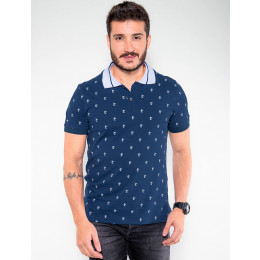 Camisa Polo Atacado Estampada Masculina Revanche Coqueiros Branco Frente